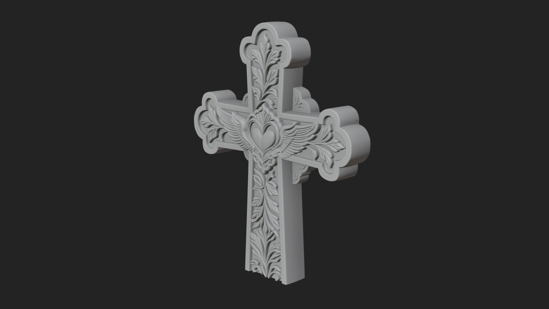Carved Relief Wall Cross Design 11 3D Print Model 3D Model
