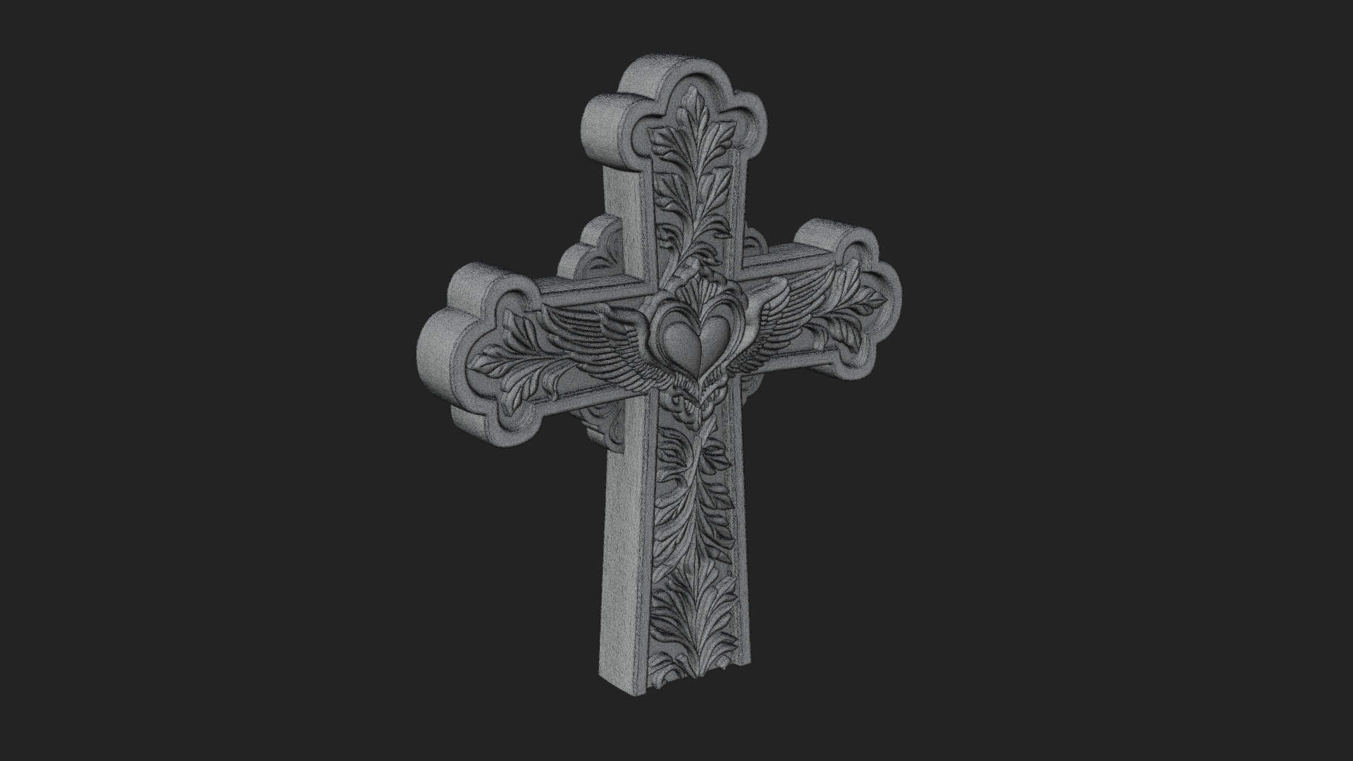 Carved Relief Wall Cross Design 11 3D Print Model 3D Model