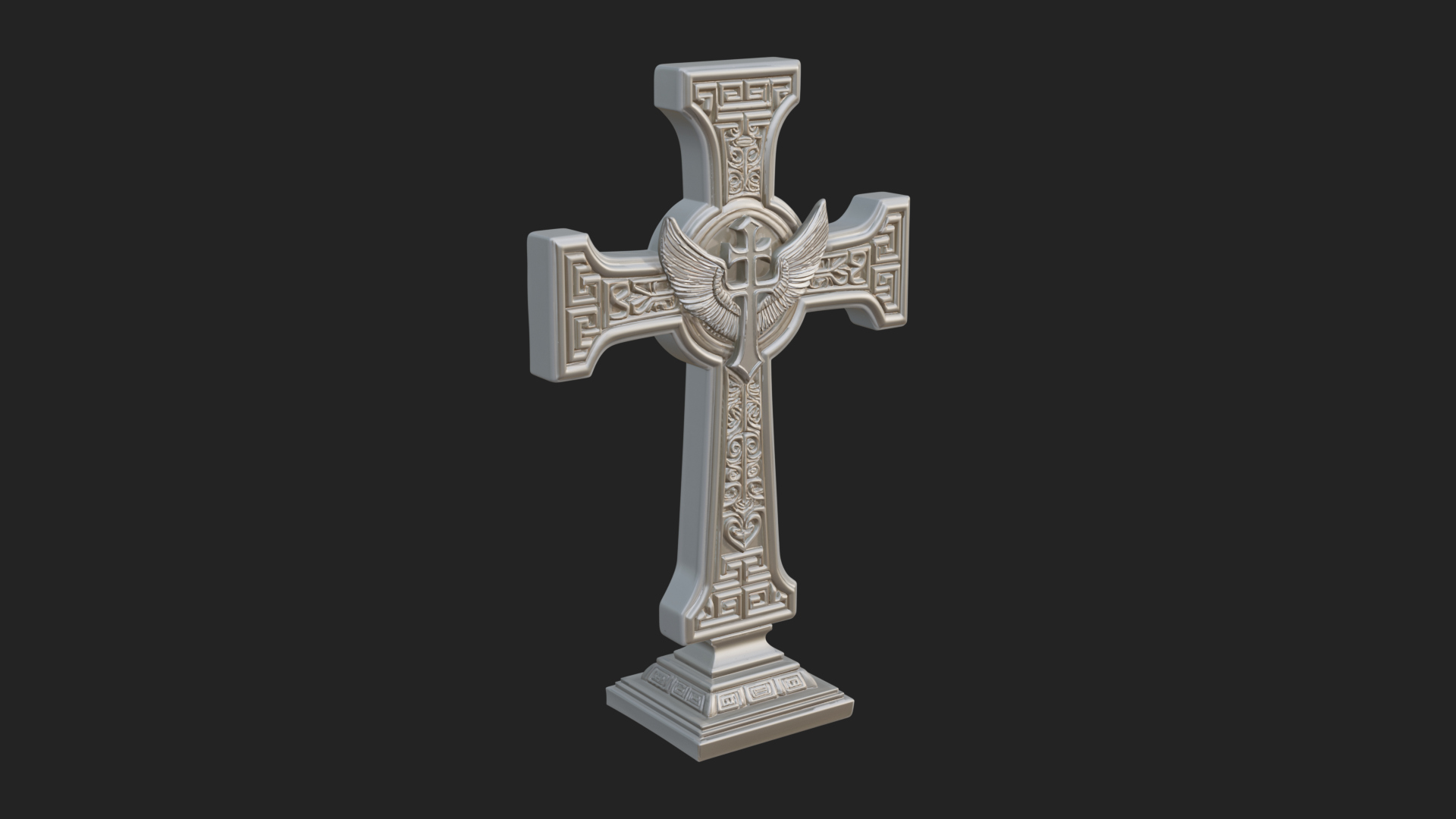 Carved Relief Wall Cross Design 110 3D Print Model 3D Model