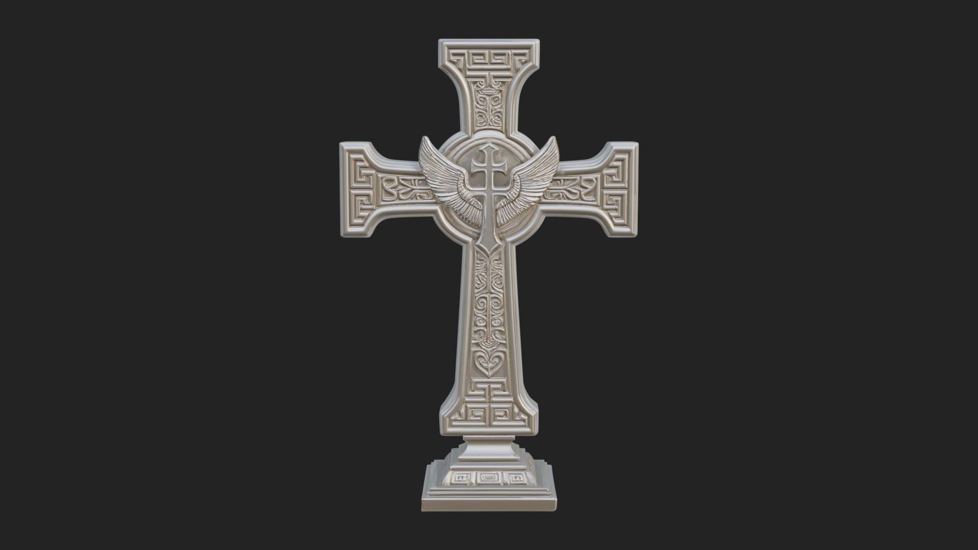 Carved Relief Wall Cross Design 110 3D Print Model 3D Model