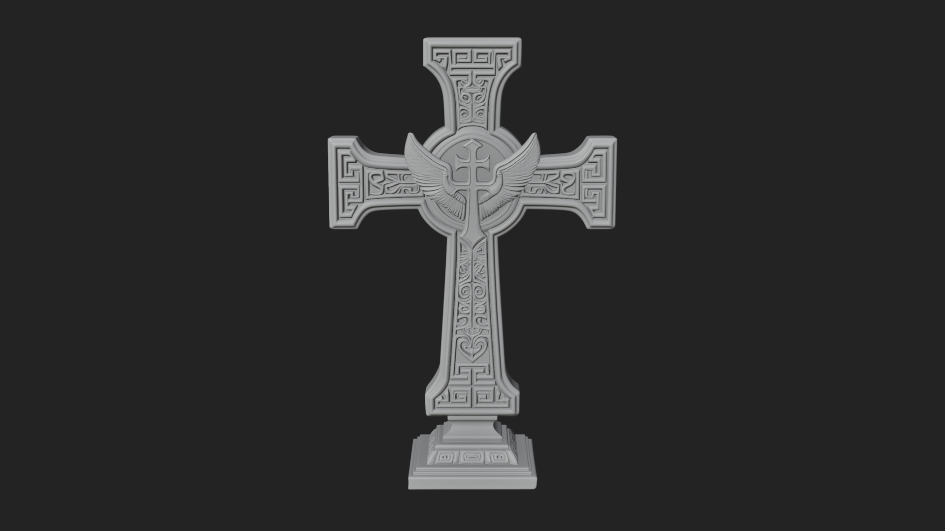 Carved Relief Wall Cross Design 110 3D Print Model 3D Model
