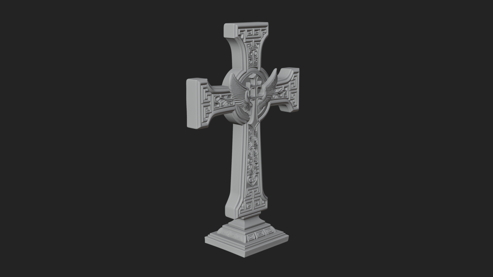 Carved Relief Wall Cross Design 110 3D Print Model 3D Model