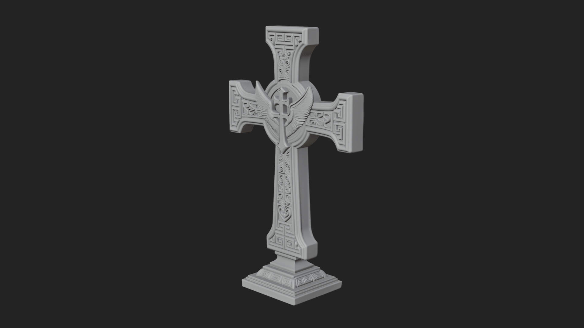 Carved Relief Wall Cross Design 110 3D Print Model 3D Model