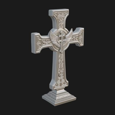 Carved Relief Wall Cross Design 110 3D Print Model