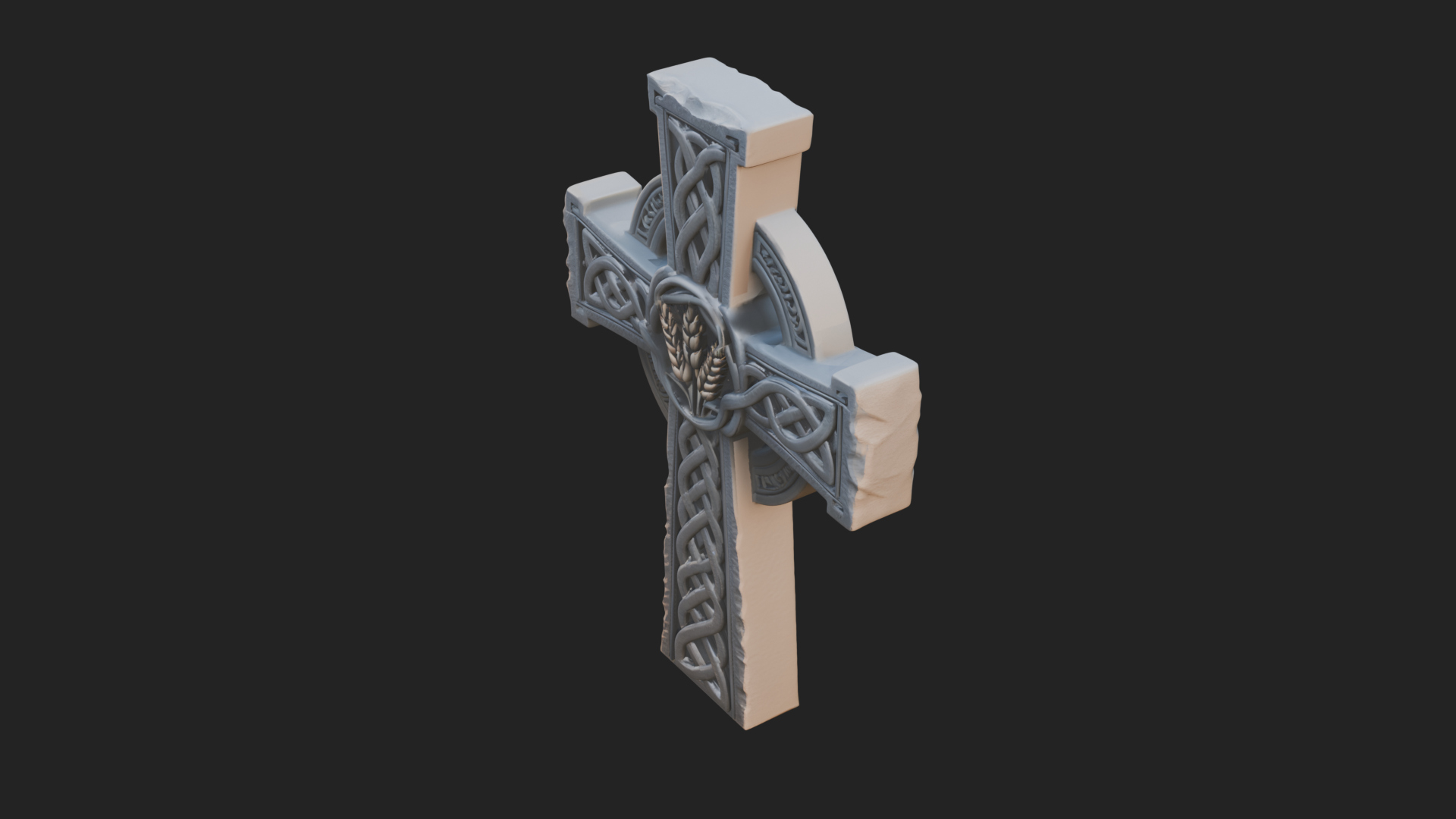 Carved Relief Wall Cross Design 111 3D Print Model 3D Model