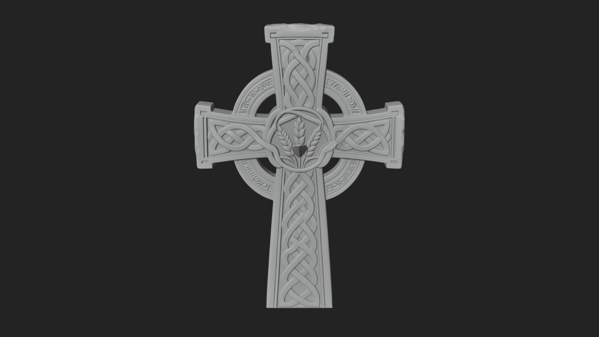 Carved Relief Wall Cross Design 111 3D Print Model 3D Model