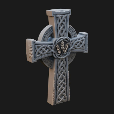 Carved Relief Wall Cross Design 111 3D Print Model
