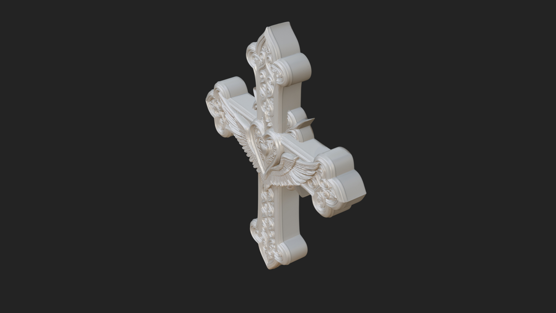 Carved Relief Wall Cross Design 112 3D Print Model 3D Model
