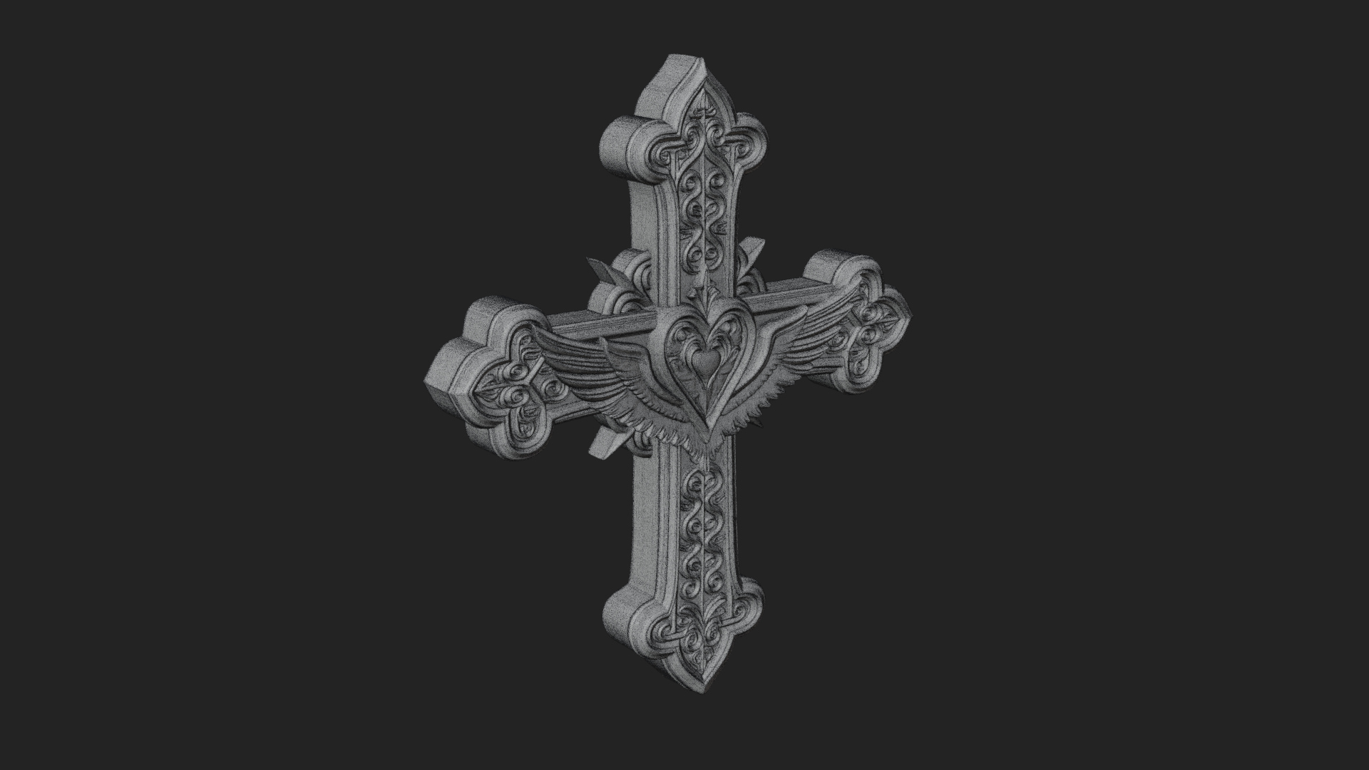 Carved Relief Wall Cross Design 112 3D Print Model 3D Model
