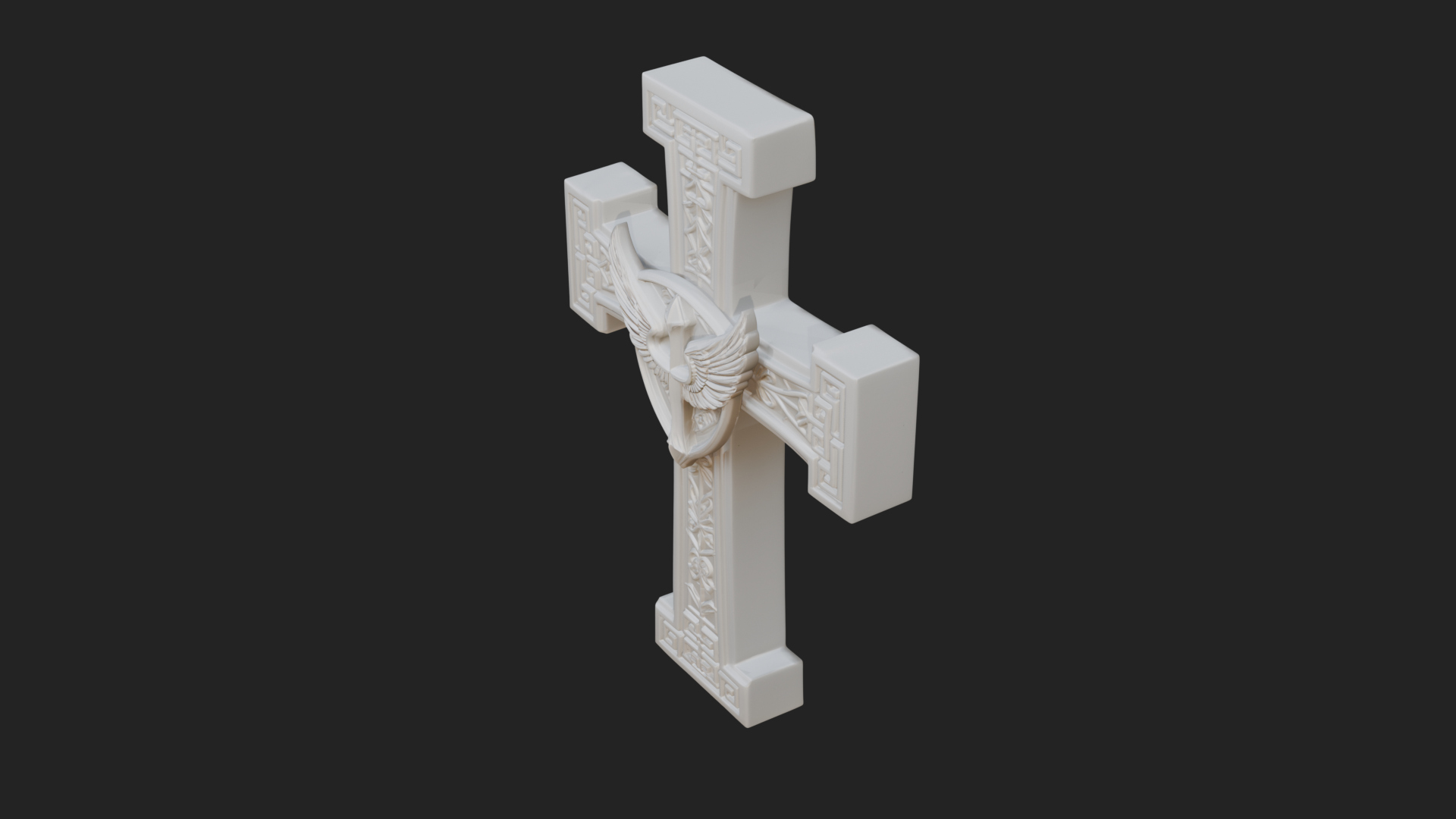 Carved Relief Wall Cross Design 113 3D Print Model 3D Model