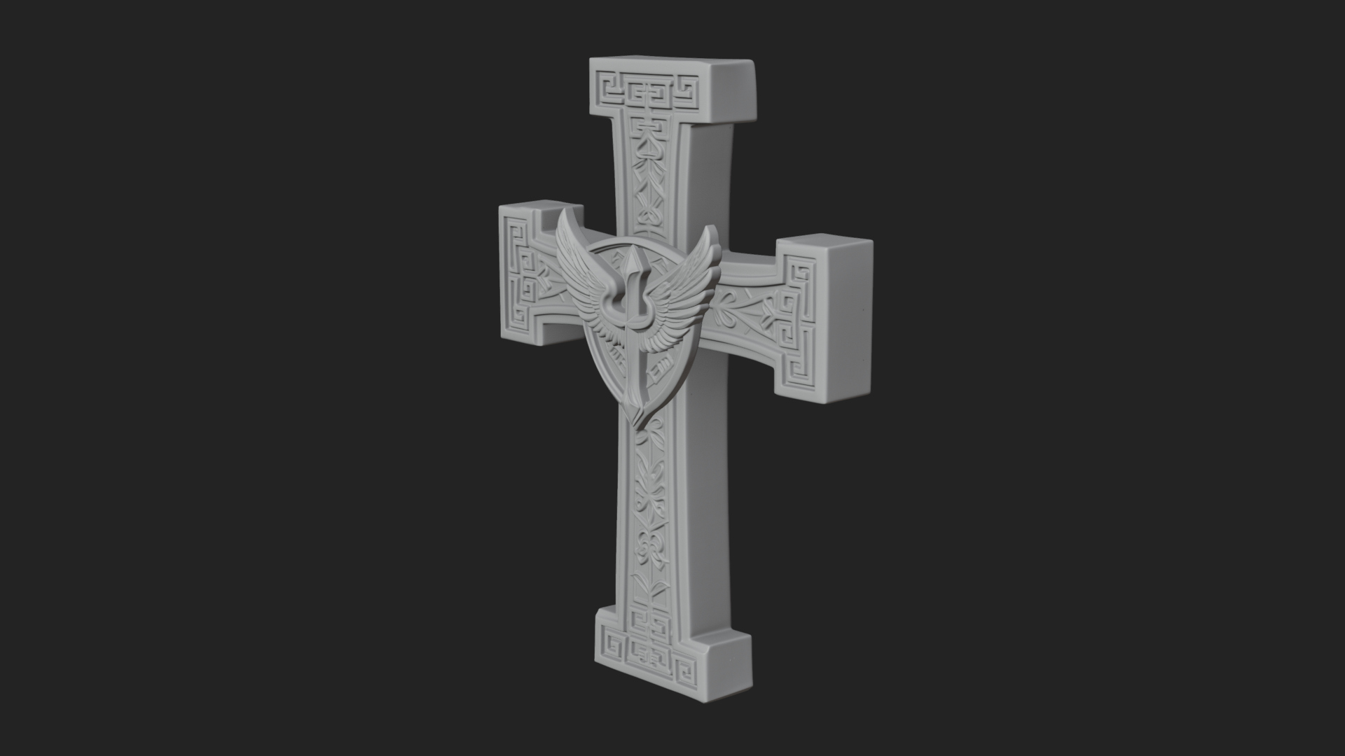 Carved Relief Wall Cross Design 113 3D Print Model 3D Model