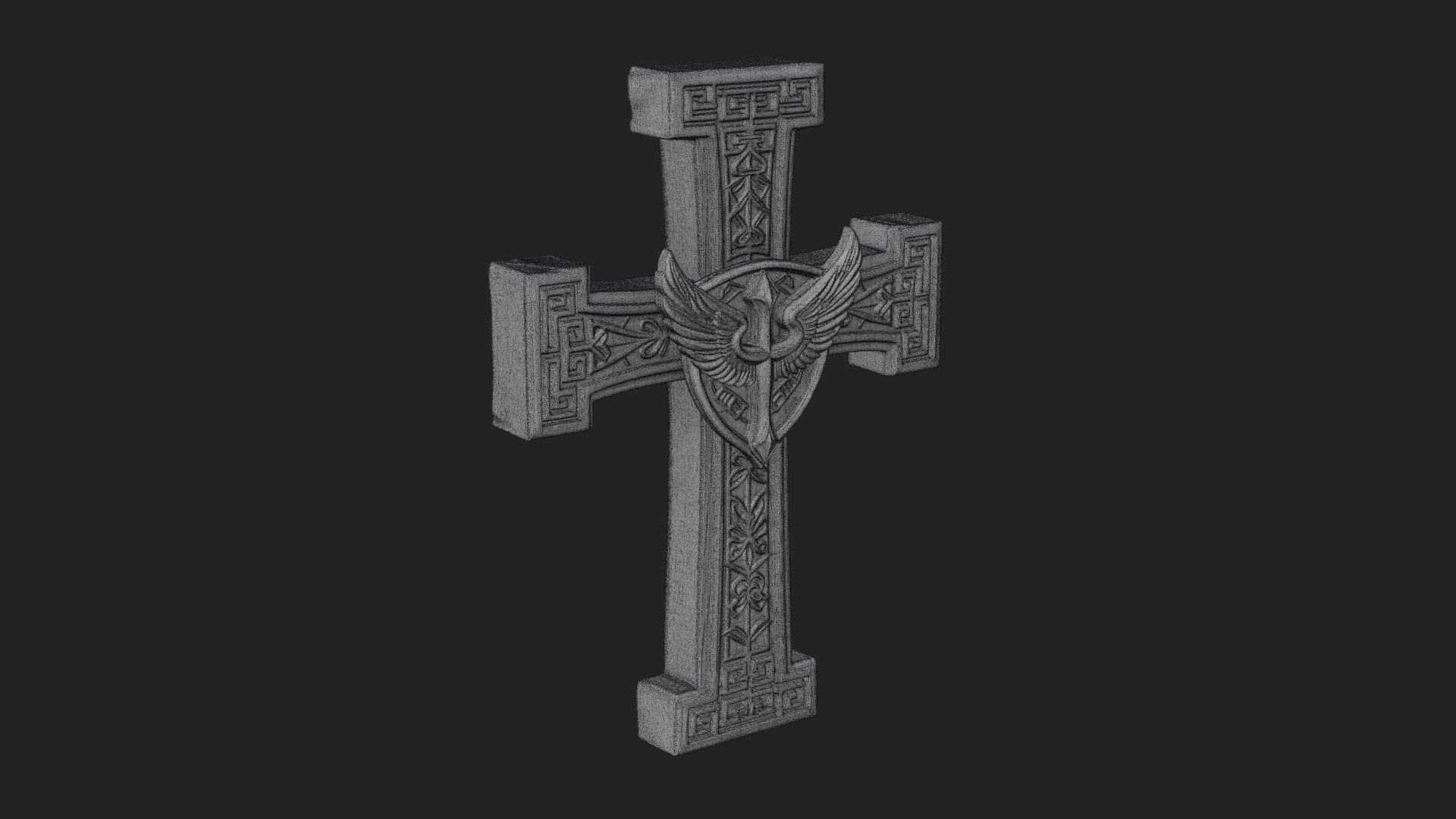Carved Relief Wall Cross Design 113 3D Print Model 3D Model