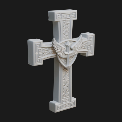 Carved Relief Wall Cross Design 113 3D Print Model