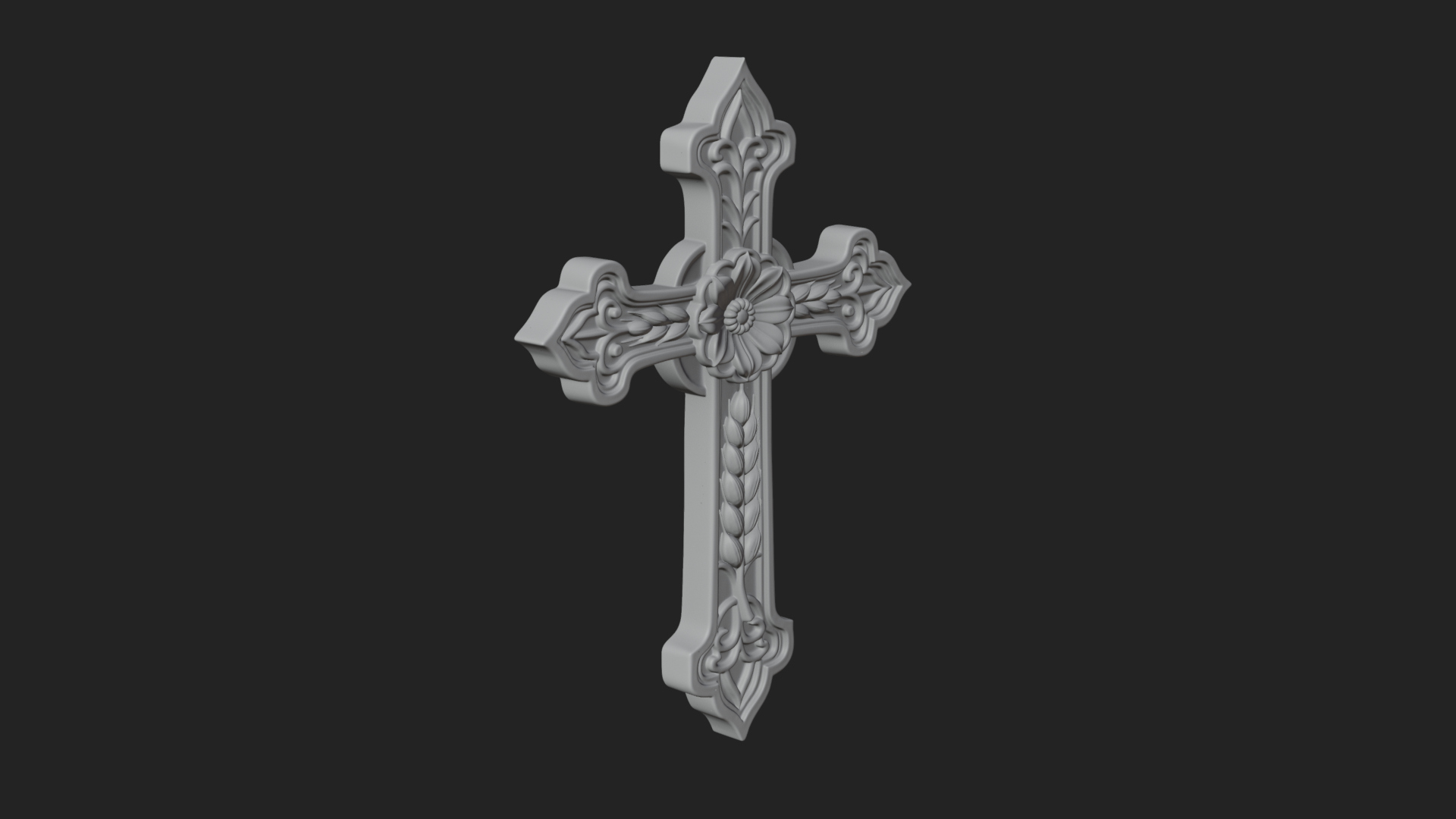 Carved Relief Wall Cross Design 114 3D Print Model 3D Model