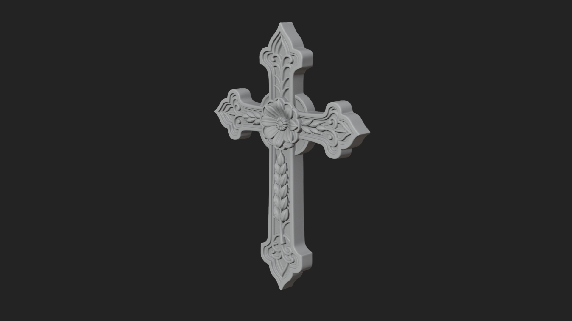 Carved Relief Wall Cross Design 114 3D Print Model 3D Model