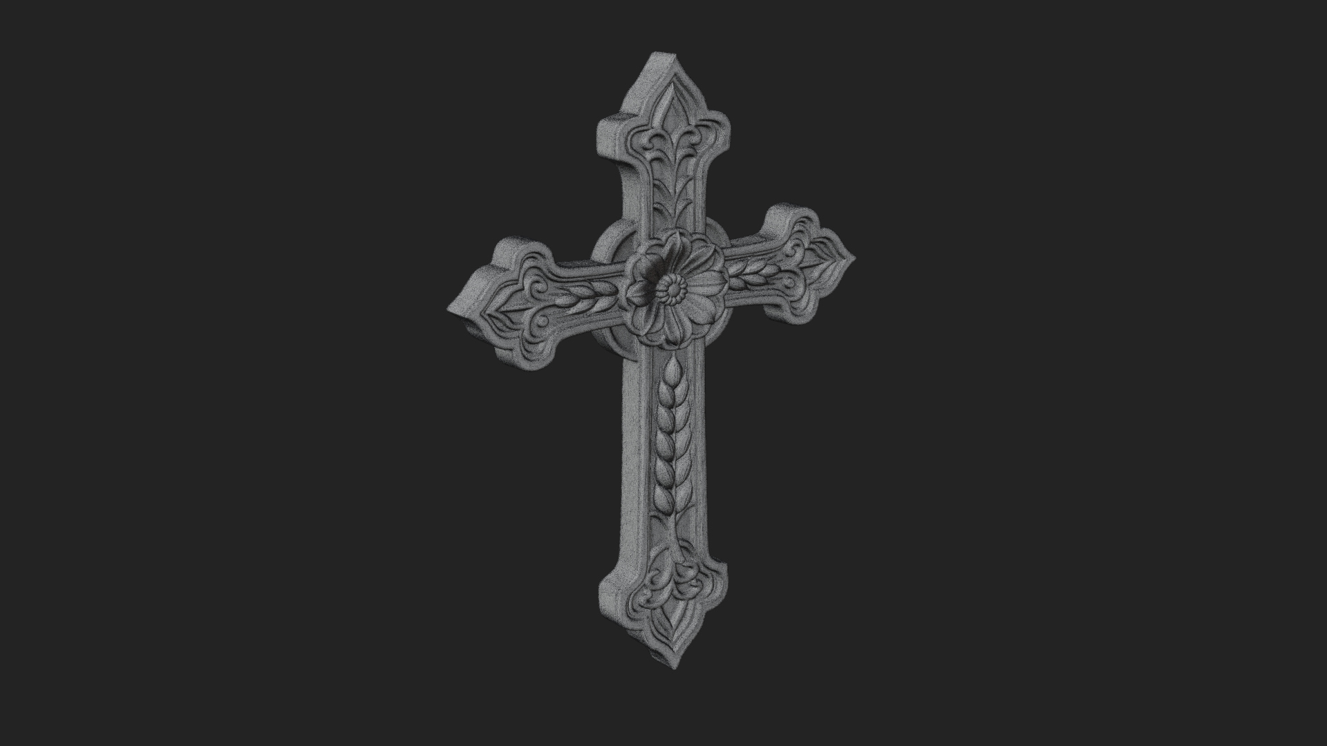 Carved Relief Wall Cross Design 114 3D Print Model 3D Model