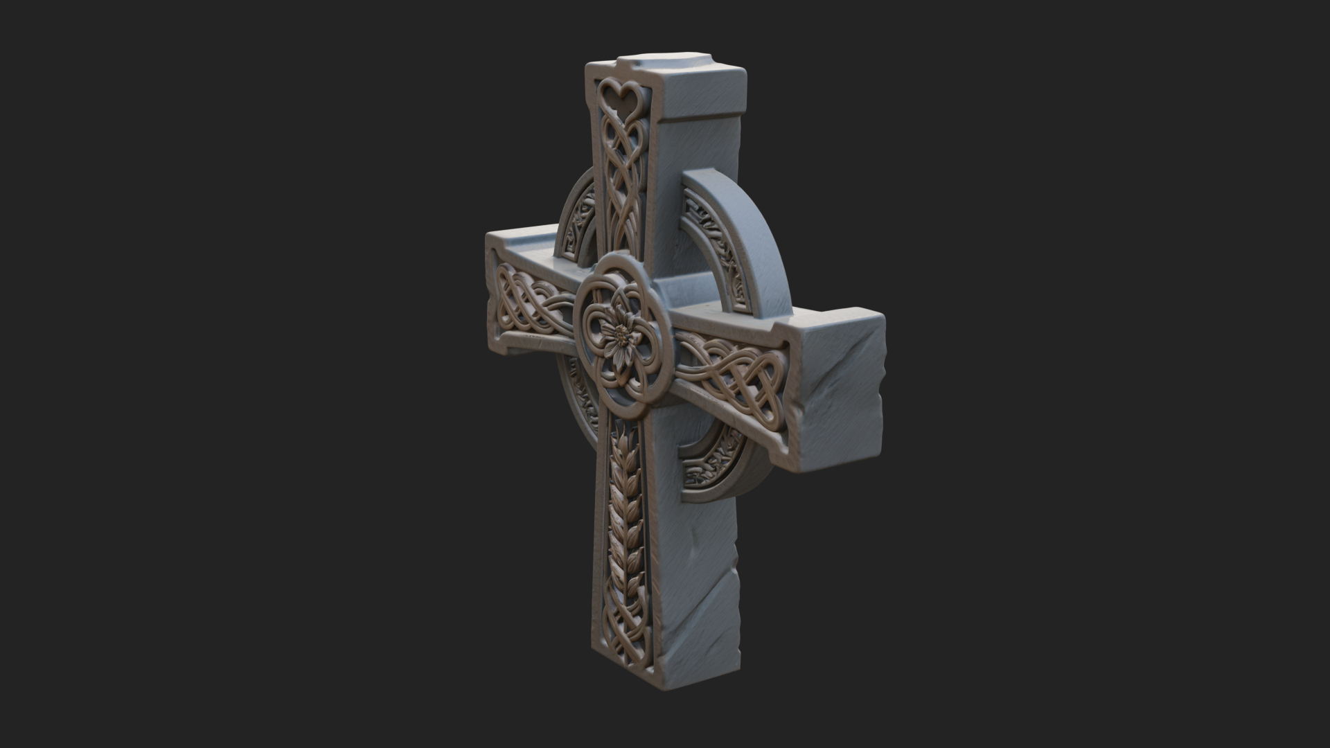 Carved Relief Wall Cross Design 115 3D Print Model 3D Model