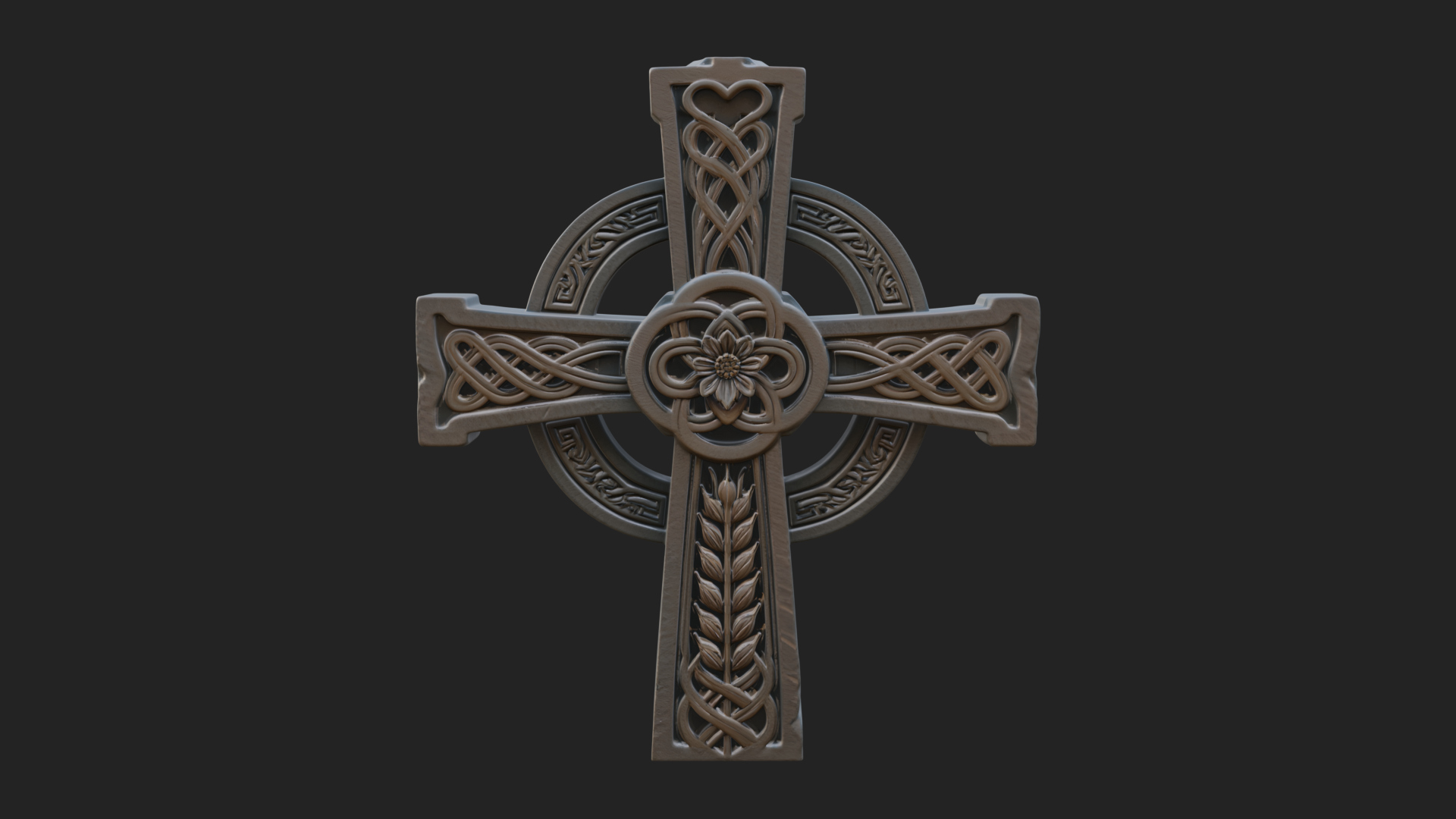 Carved Relief Wall Cross Design 115 3D Print Model 3D Model
