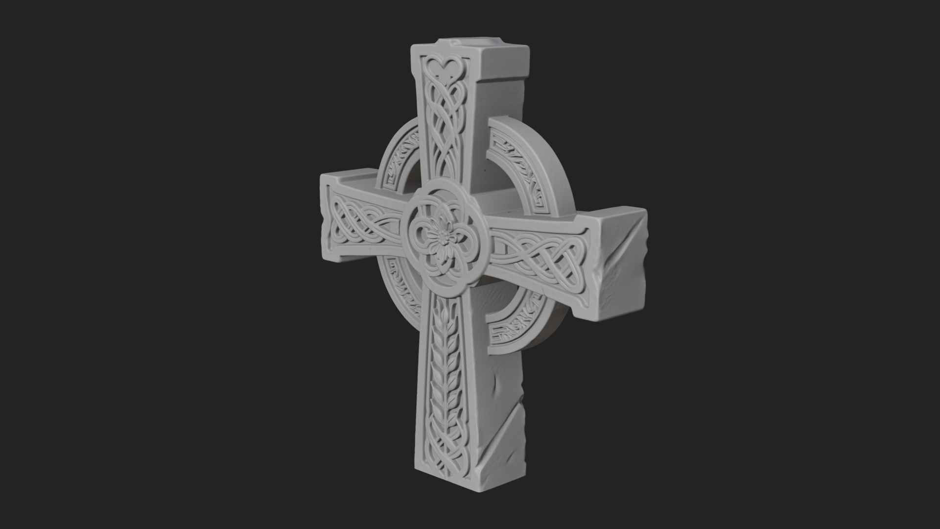 Carved Relief Wall Cross Design 115 3D Print Model 3D Model