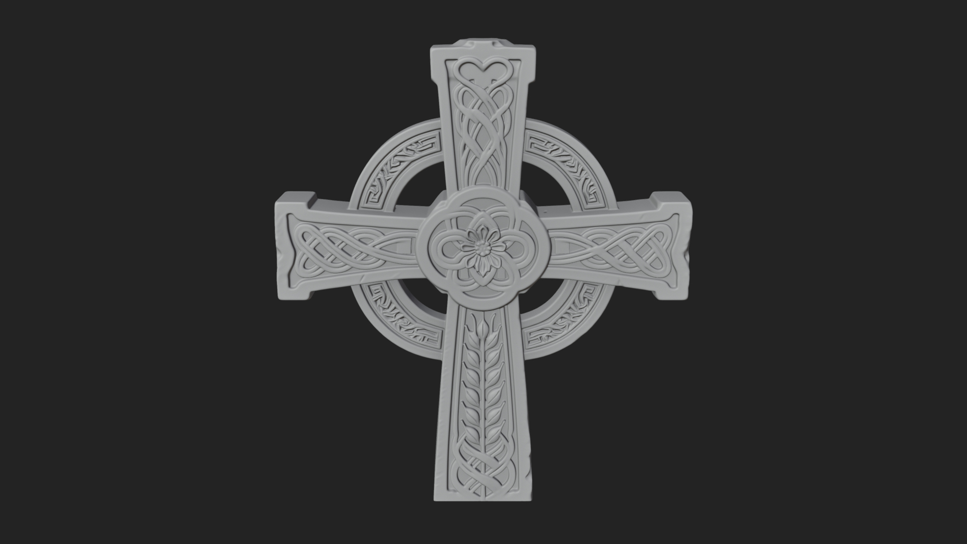 Carved Relief Wall Cross Design 115 3D Print Model 3D Model