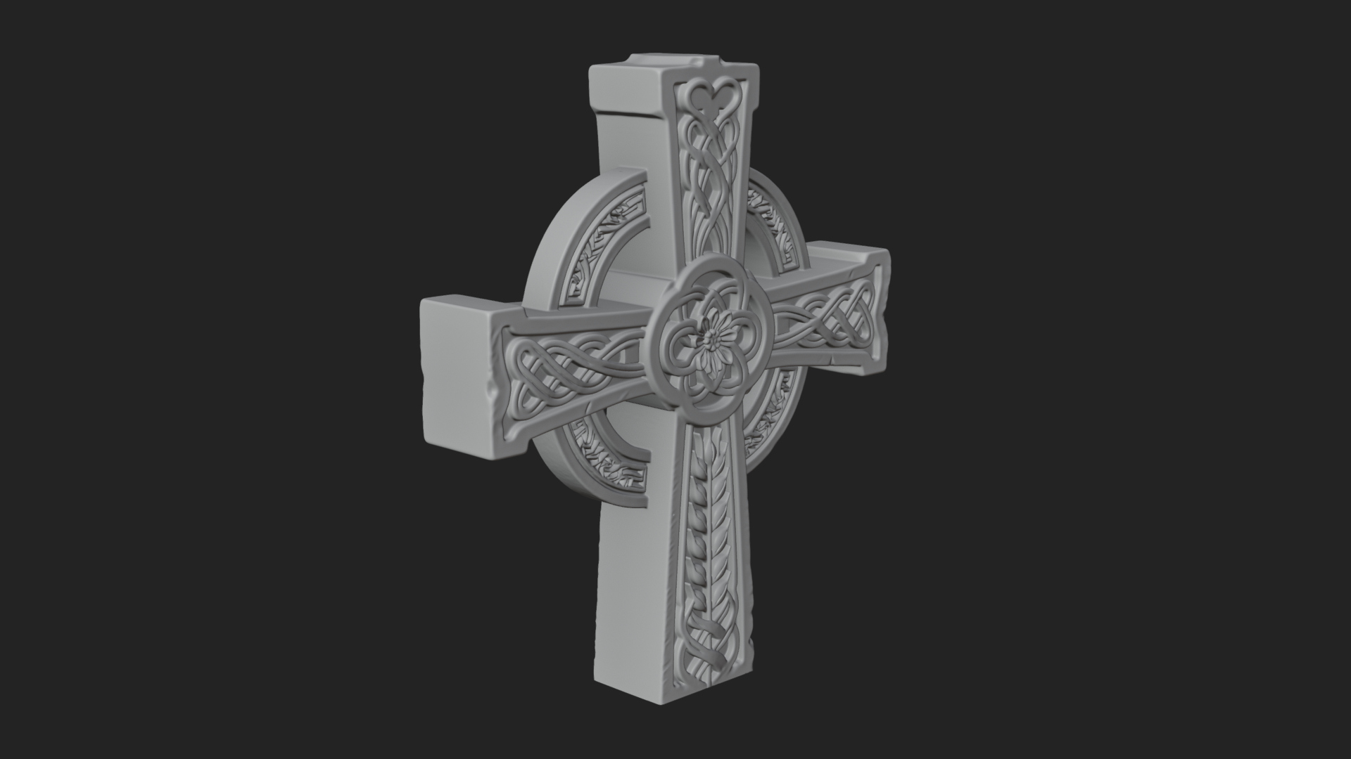 Carved Relief Wall Cross Design 115 3D Print Model 3D Model