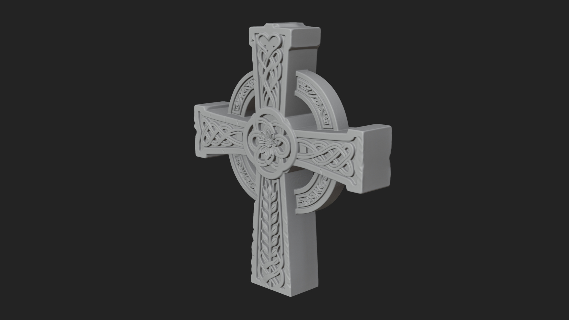 Carved Relief Wall Cross Design 115 3D Print Model 3D Model
