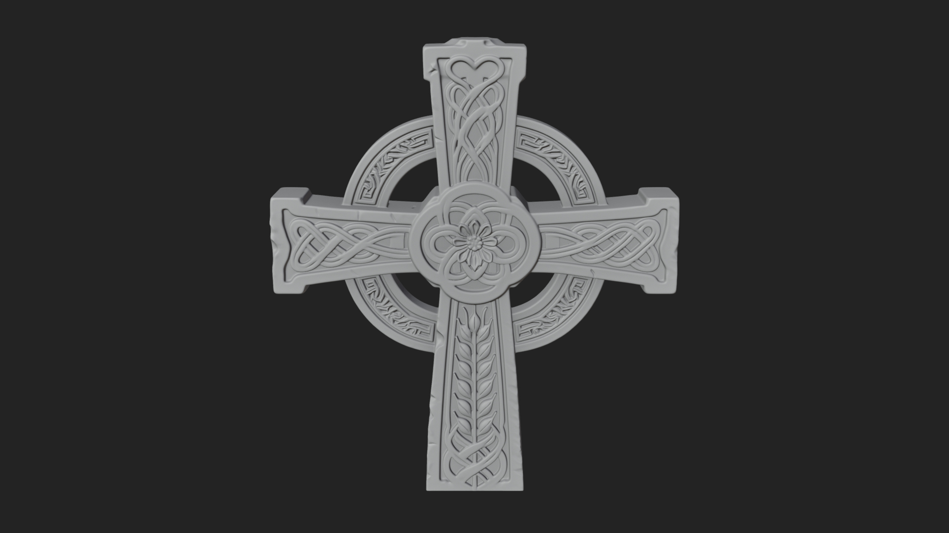 Carved Relief Wall Cross Design 115 3D Print Model 3D Model