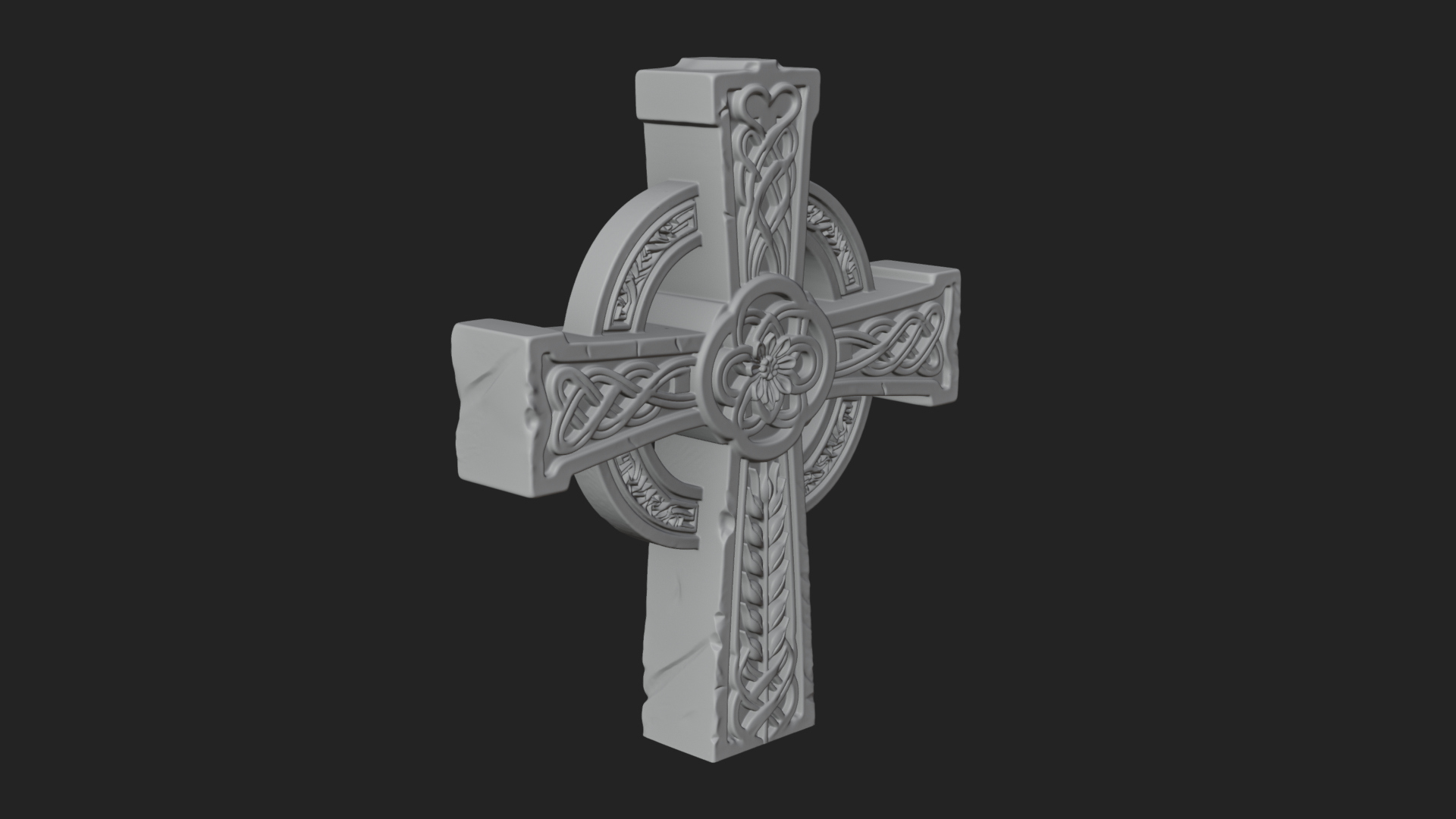 Carved Relief Wall Cross Design 115 3D Print Model 3D Model