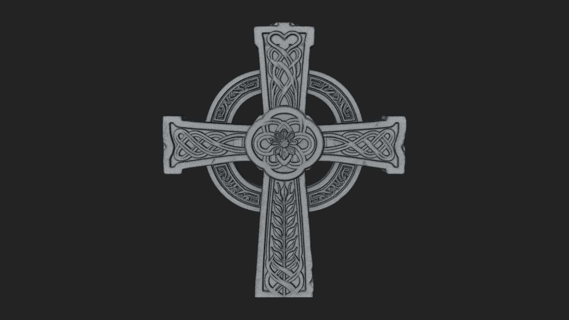 Carved Relief Wall Cross Design 115 3D Print Model 3D Model
