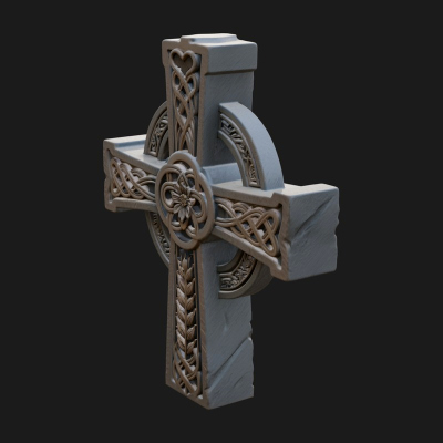 Carved Relief Wall Cross Design 115 3D Print Model