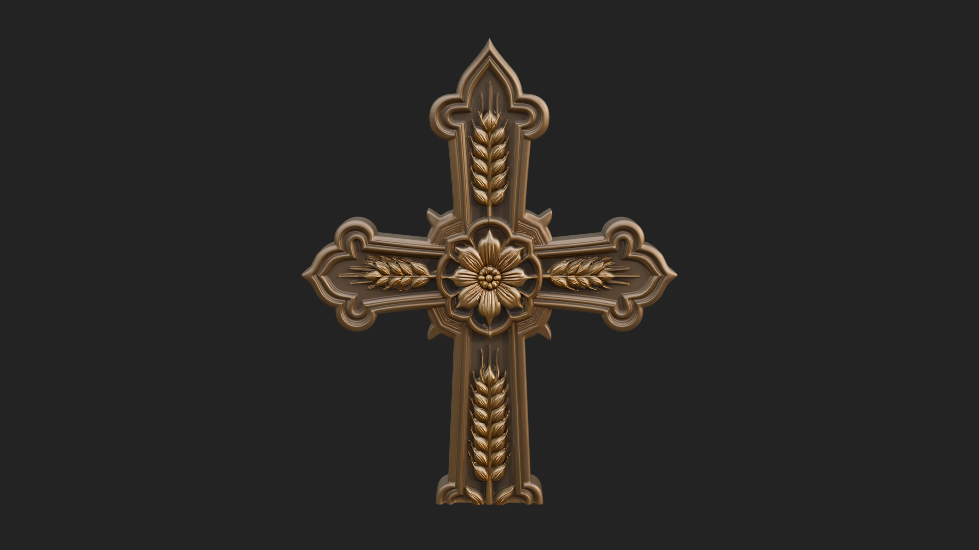 Carved Relief Wall Cross Design 116 3D Print Model 3D Model
