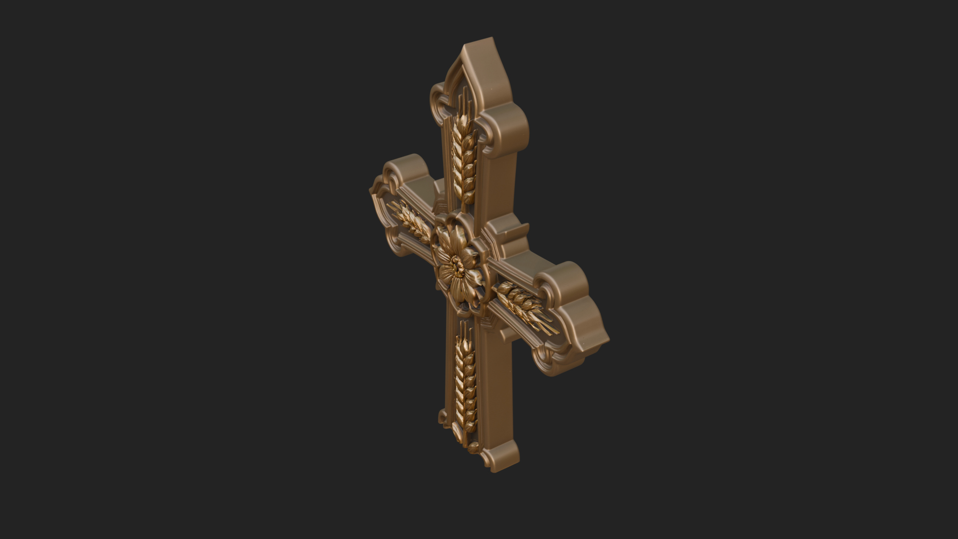 Carved Relief Wall Cross Design 116 3D Print Model 3D Model