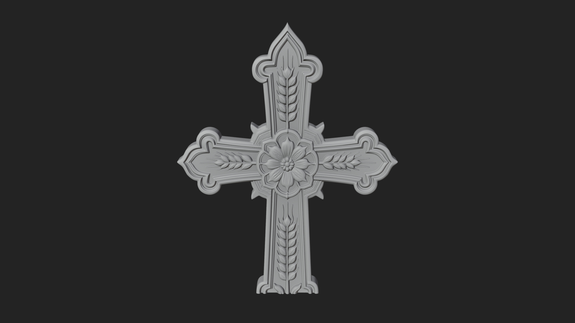 Carved Relief Wall Cross Design 116 3D Print Model 3D Model