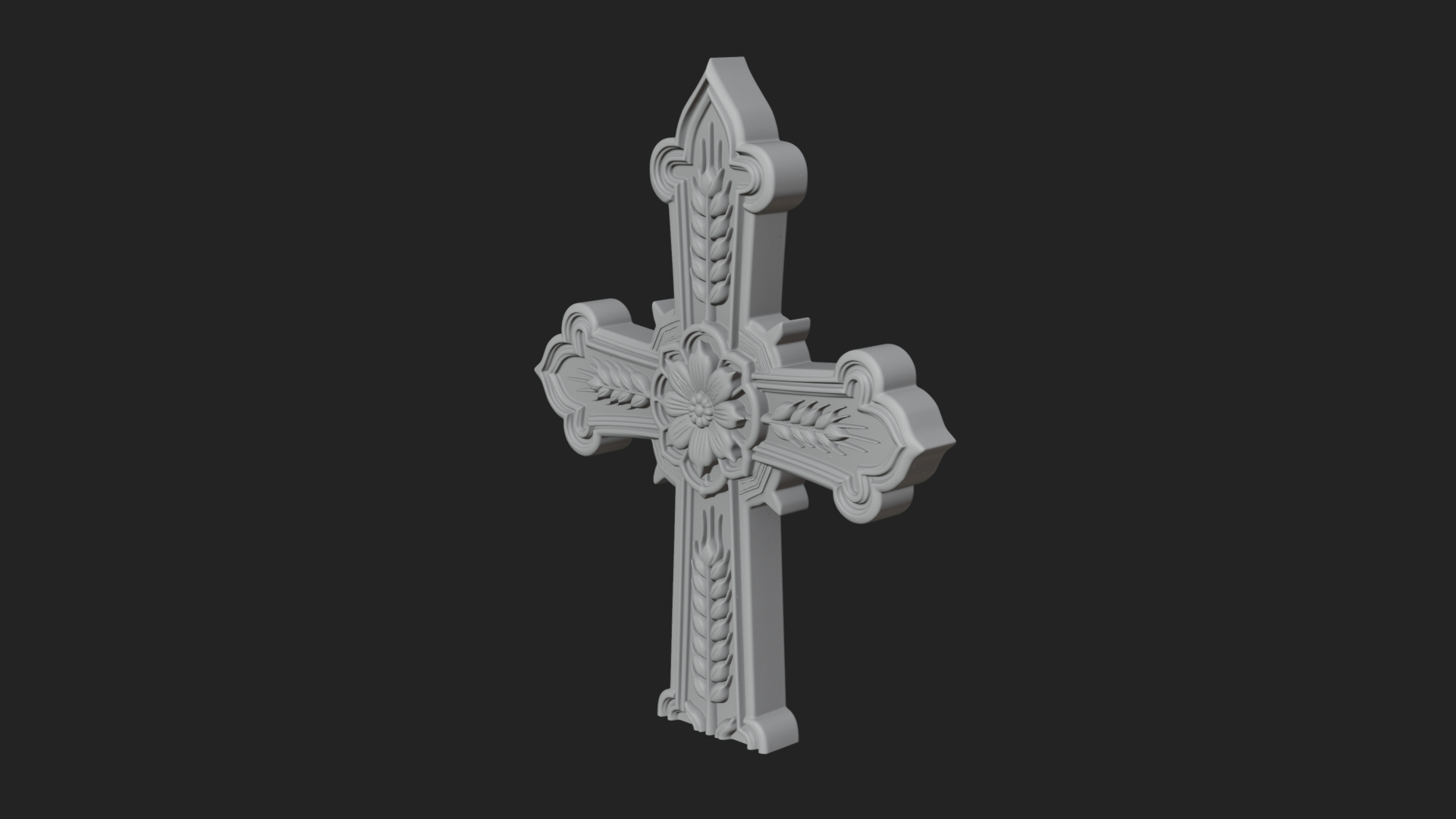 Carved Relief Wall Cross Design 116 3D Print Model 3D Model