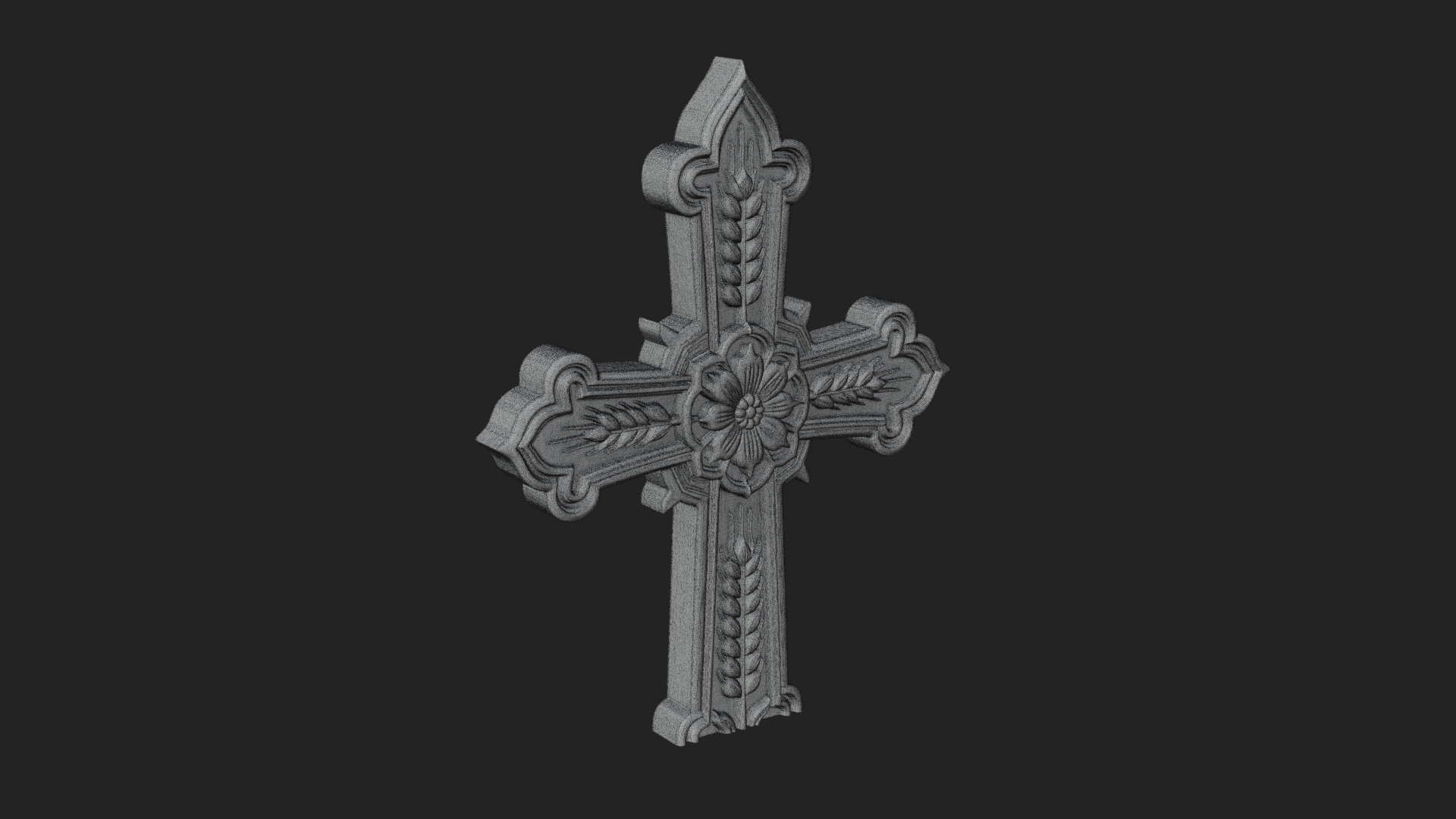 Carved Relief Wall Cross Design 116 3D Print Model 3D Model