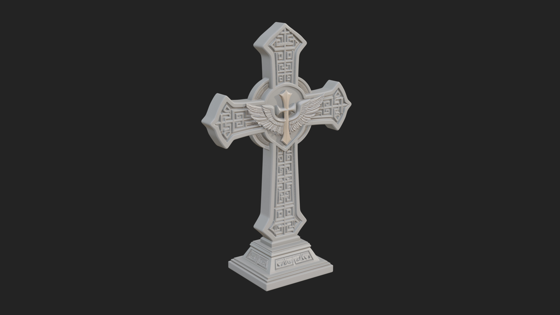 Carved Relief Wall Cross Design 117 3D Print Model 3D Model