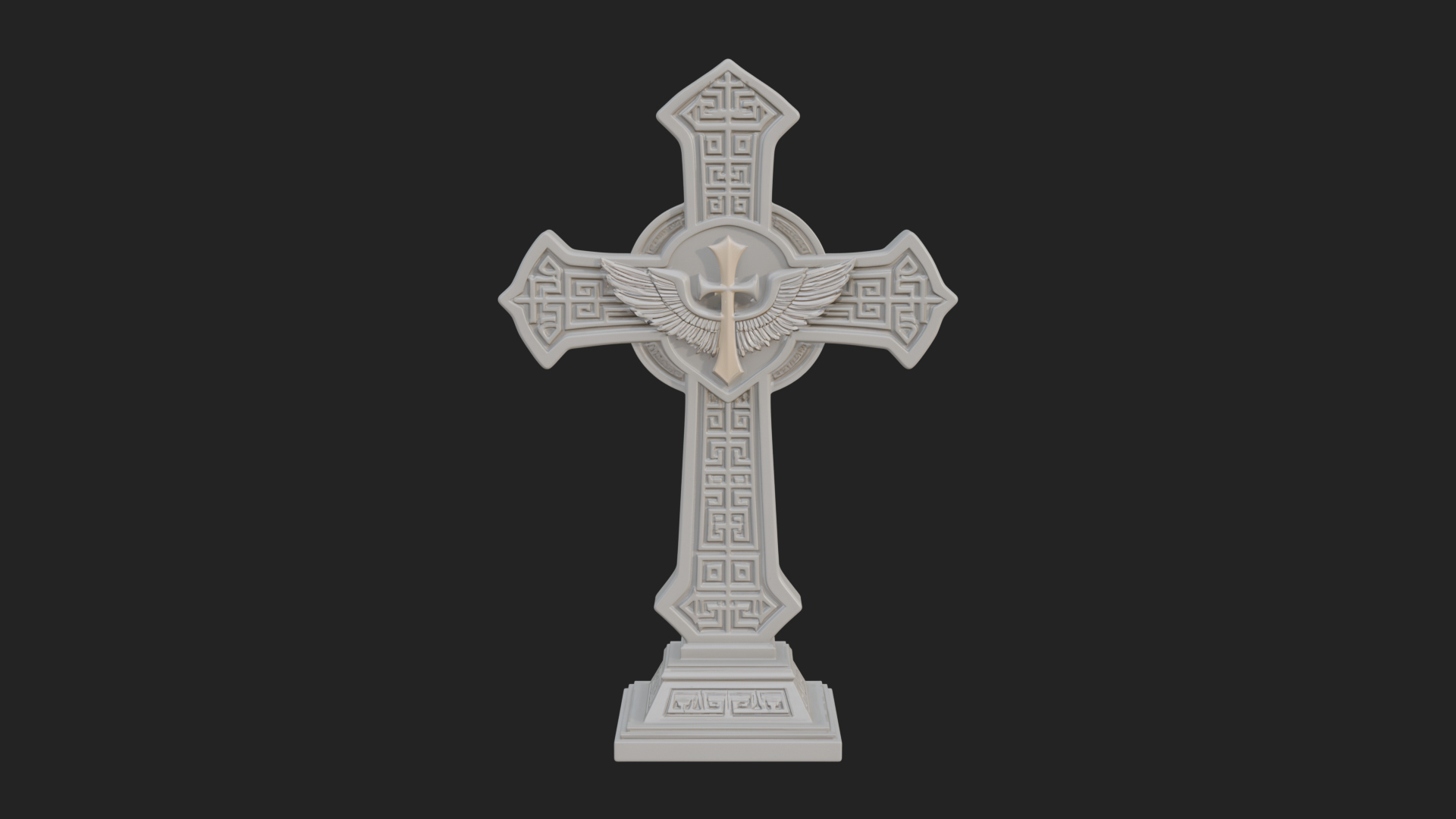 Carved Relief Wall Cross Design 117 3D Print Model 3D Model