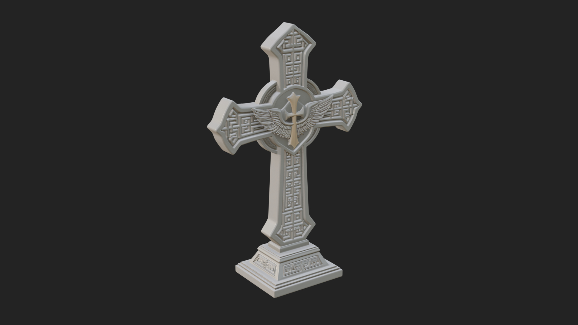 Carved Relief Wall Cross Design 117 3D Print Model 3D Model