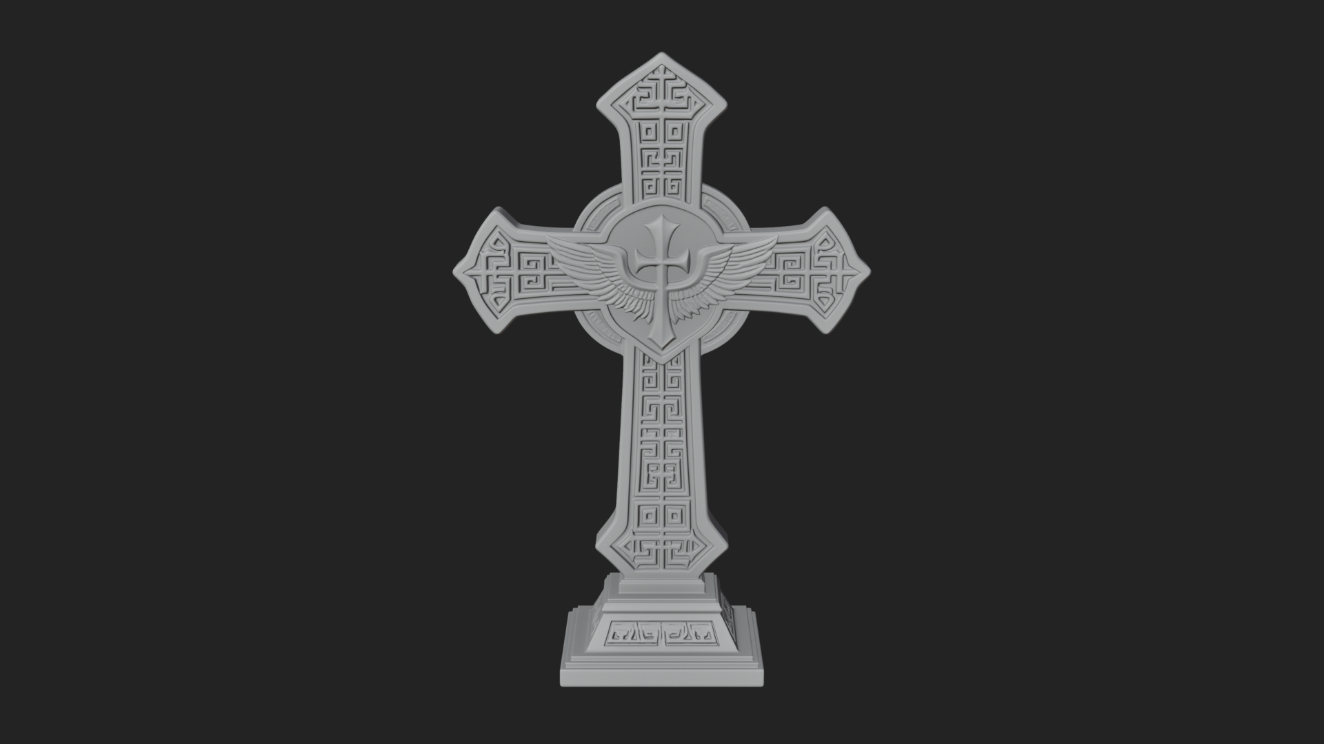 Carved Relief Wall Cross Design 117 3D Print Model 3D Model