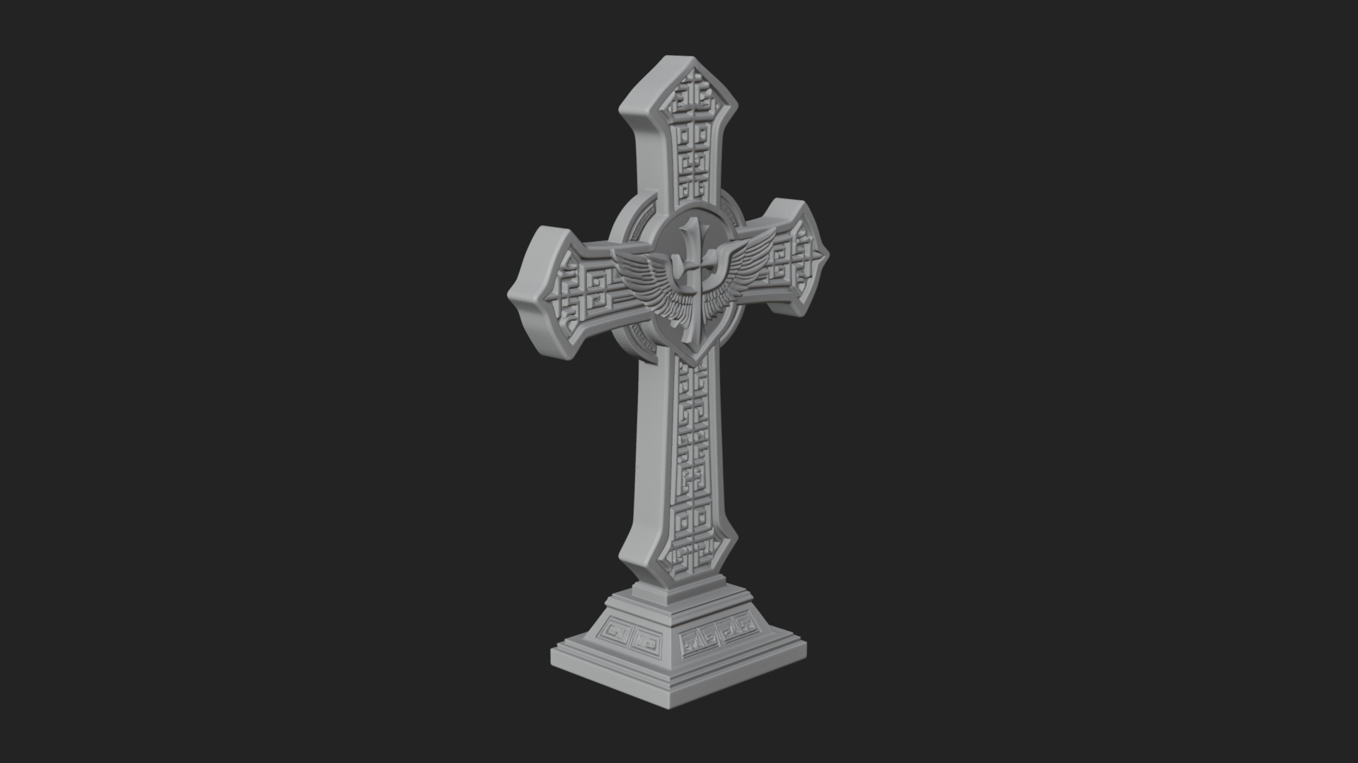 Carved Relief Wall Cross Design 117 3D Print Model 3D Model