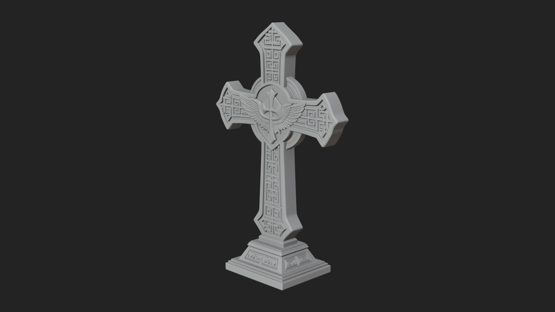 Carved Relief Wall Cross Design 117 3D Print Model 3D Model