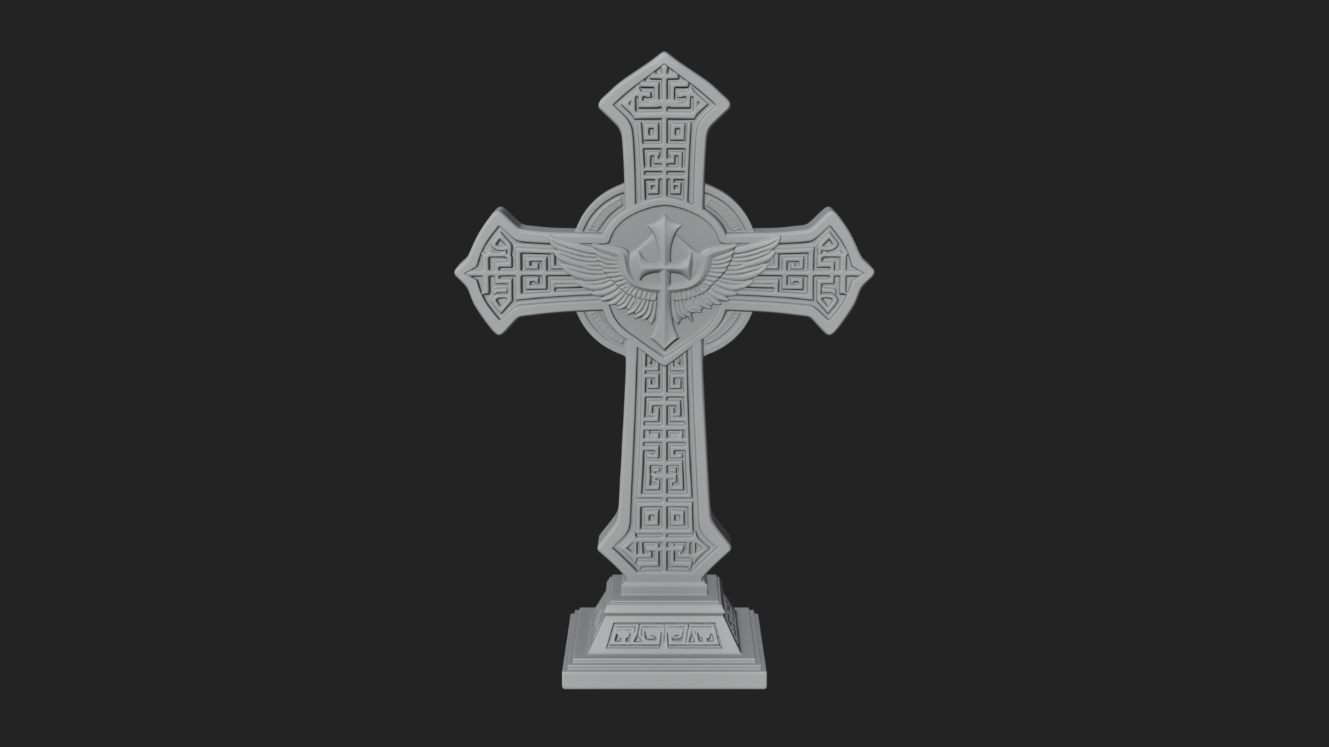 Carved Relief Wall Cross Design 117 3D Print Model 3D Model