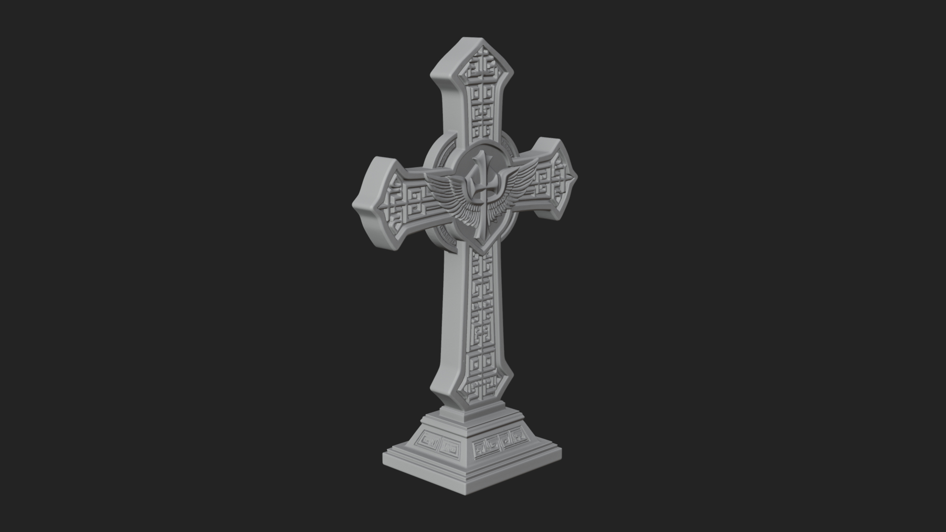 Carved Relief Wall Cross Design 117 3D Print Model 3D Model