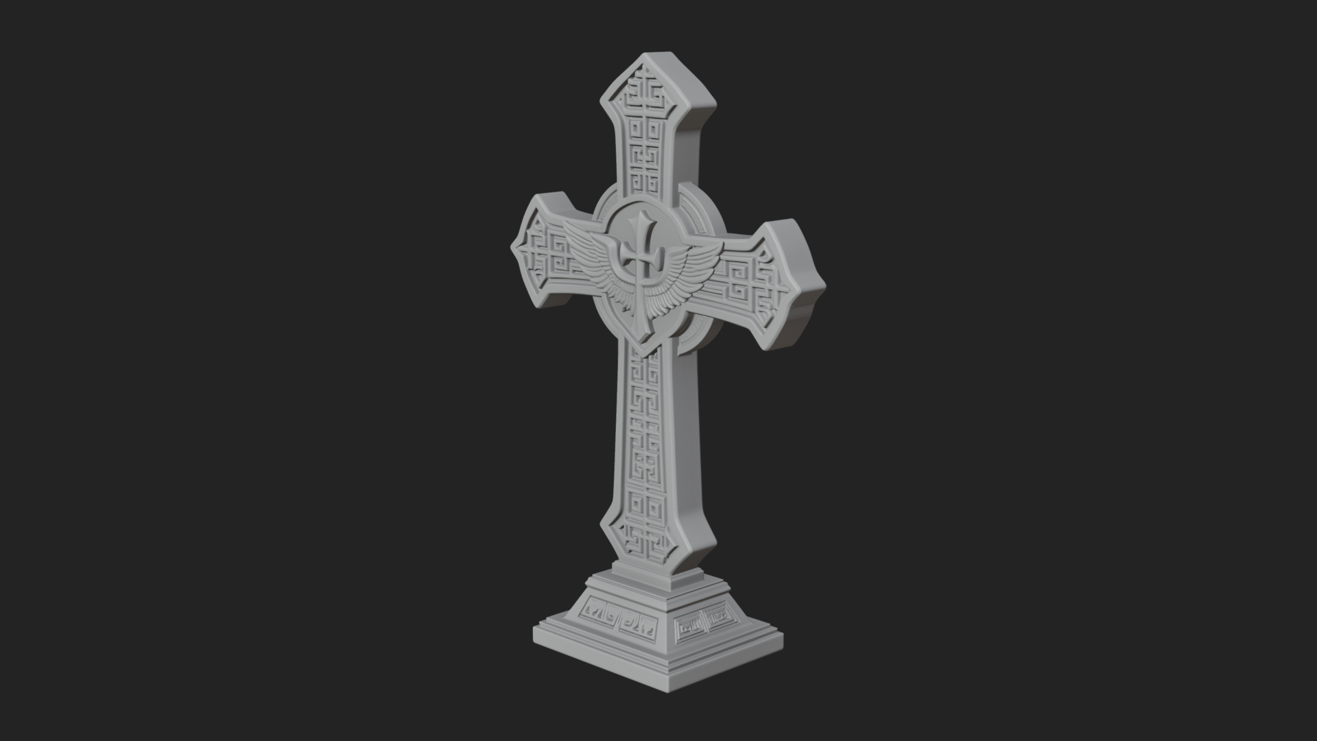 Carved Relief Wall Cross Design 117 3D Print Model 3D Model