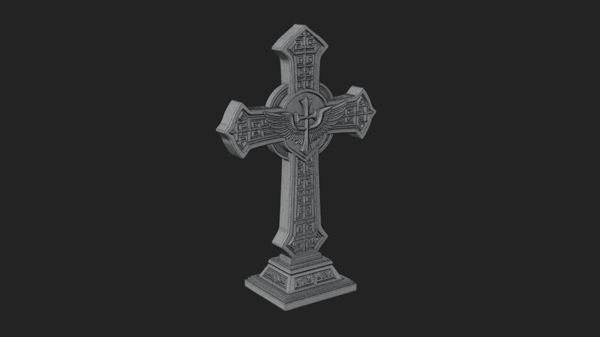 Carved Relief Wall Cross Design 117 3D Print Model 3D Model