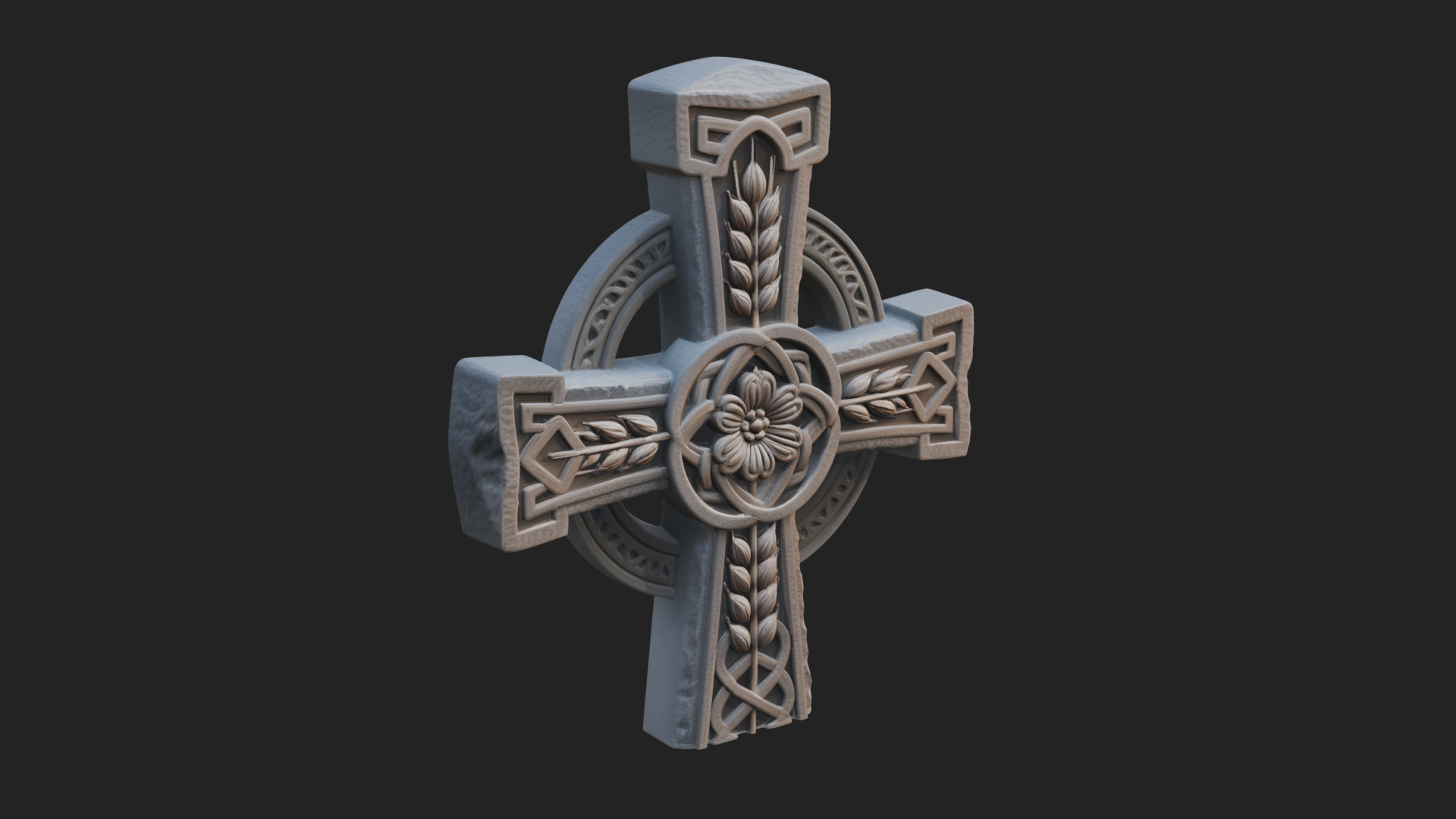 Carved Relief Wall Cross Design 118 3D Print Model 3D Model