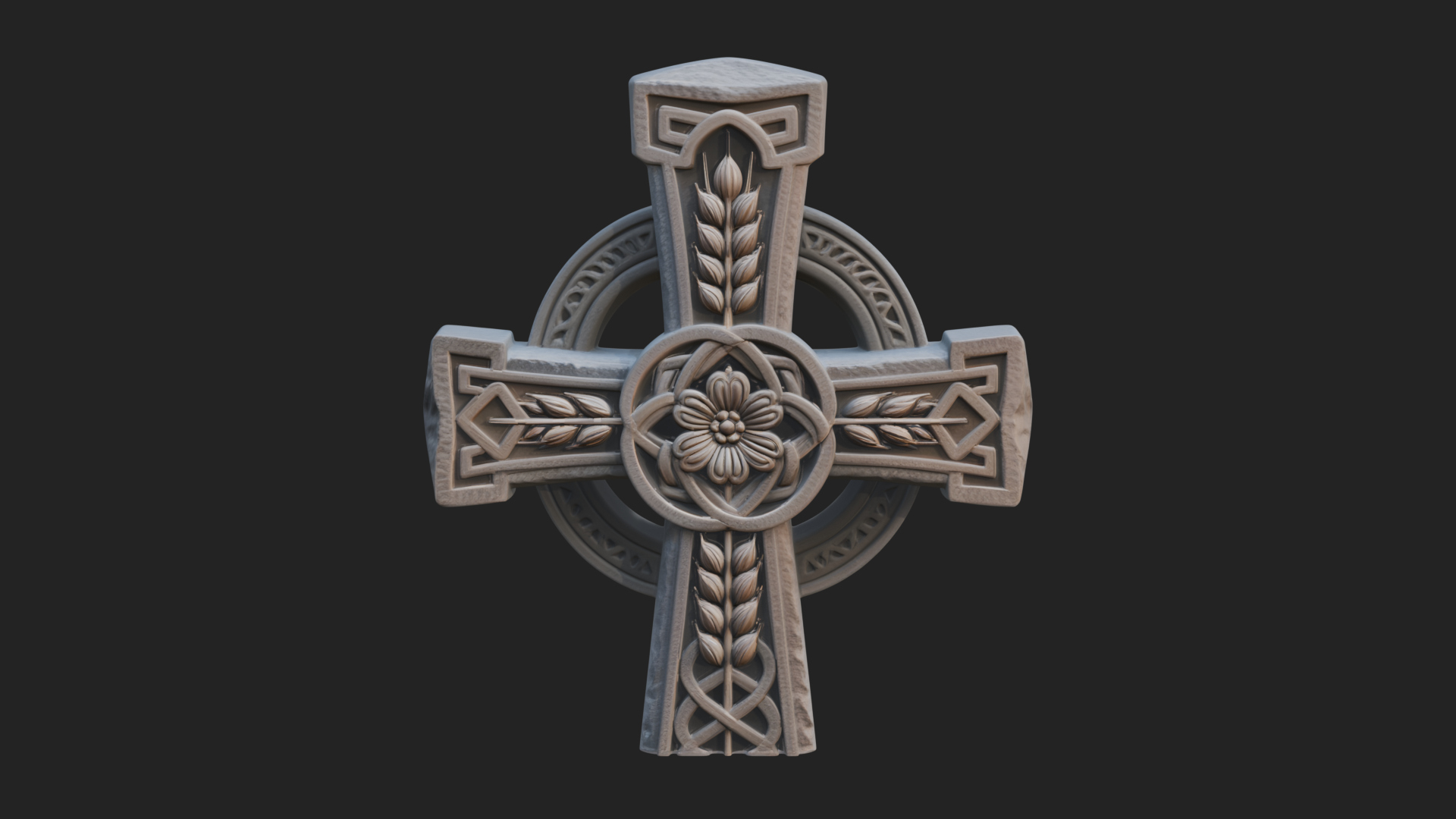 Carved Relief Wall Cross Design 118 3D Print Model 3D Model