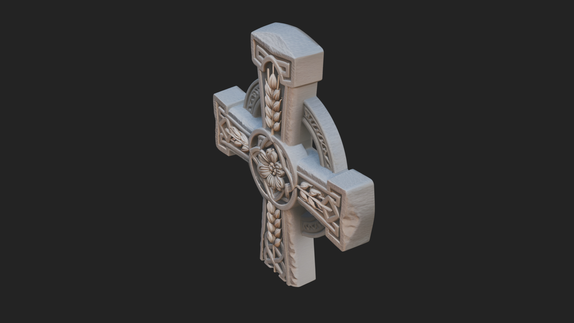 Carved Relief Wall Cross Design 118 3D Print Model 3D Model