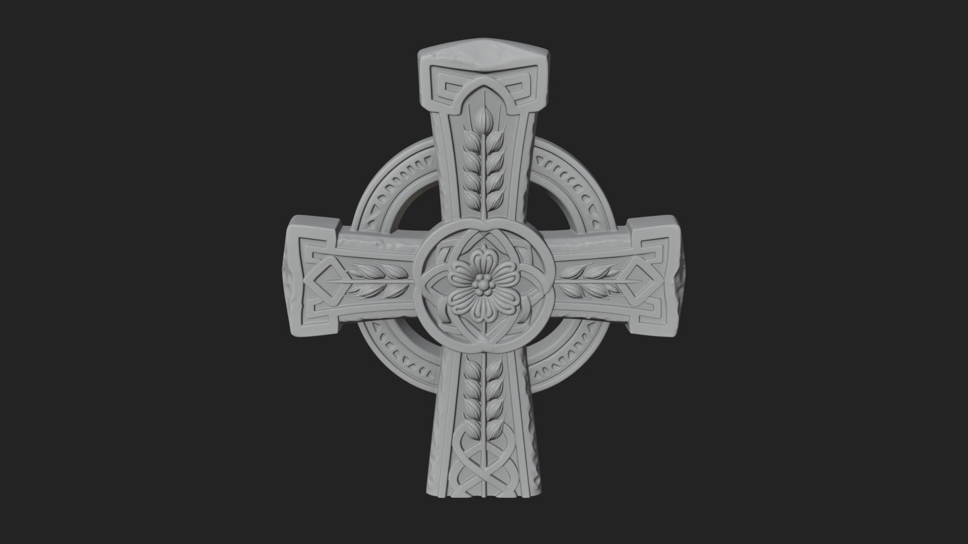 Carved Relief Wall Cross Design 118 3D Print Model 3D Model