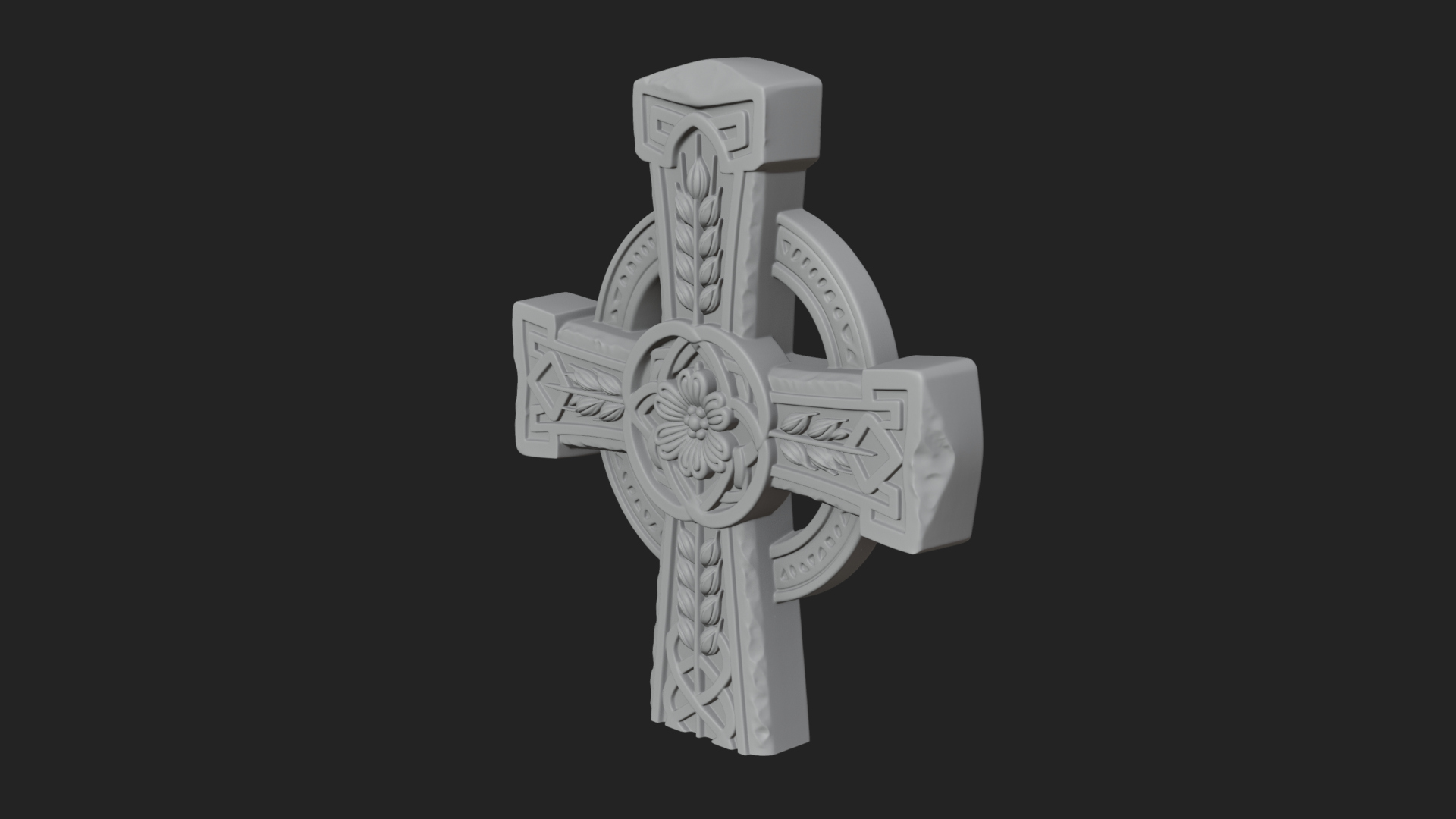 Carved Relief Wall Cross Design 118 3D Print Model 3D Model